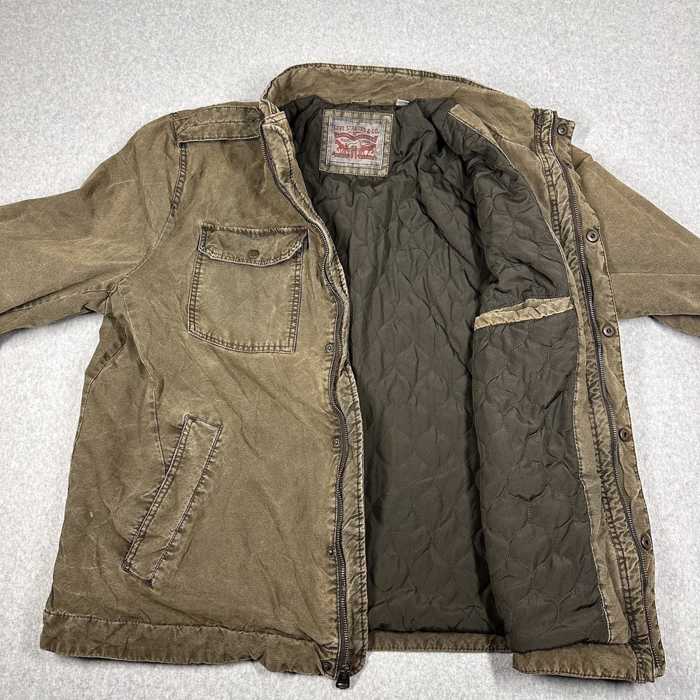 Levi's Faded Military Field Utility Jacket Men's XXL Olive Brown Quilted Lined